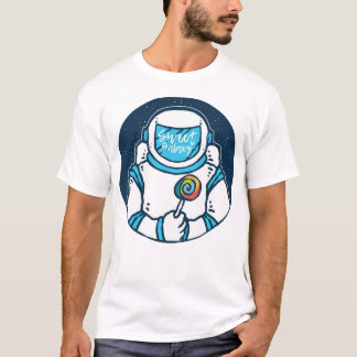 Astronauten halten Kerzen mit Galaxie und Universu T-Shirt