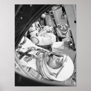 Astronauten im Innern von Gemini 3 Poster