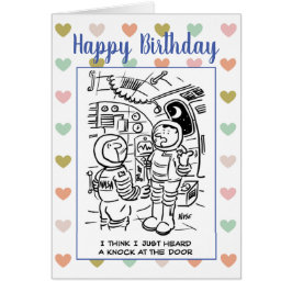 Astronauten im Weltraum denken, es gibt einen Knoc