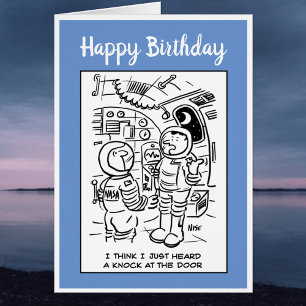 Astronauten im Weltraum denken, es gibt einen Knoc