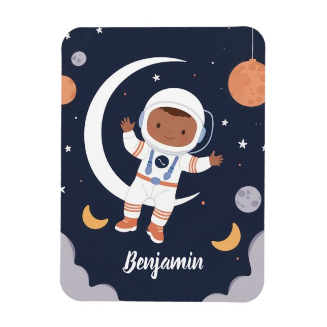Astronauten Junge Weltraum Personalisierte Kinder Magnet (Vertikal)