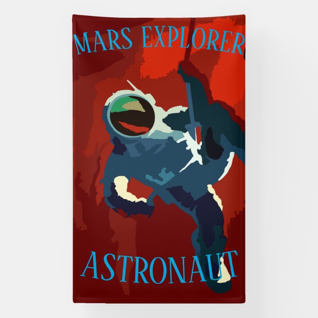 Astronauten Mars Explorer Weltraumreise Banner (Vertikal)