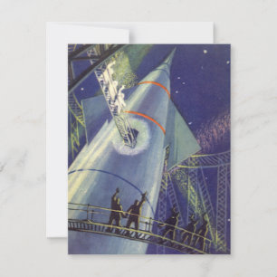 Astronauten mit Vintager Science Fiction auf Raket