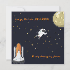 Astronauten Moon Rocket Kids Solar System Spaß fla Karte