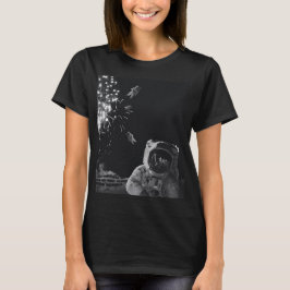 Astronauten Neue Jahre Feuerwerkskörper T-Shirt