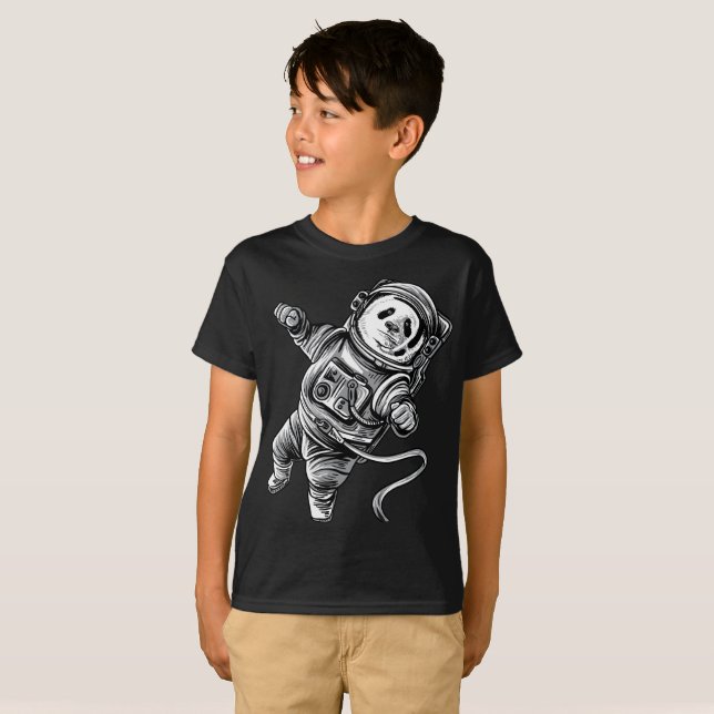 Astronauten-Panda im Raum-Panda-Bären Astropanda T-Shirt (Vorne ganz)