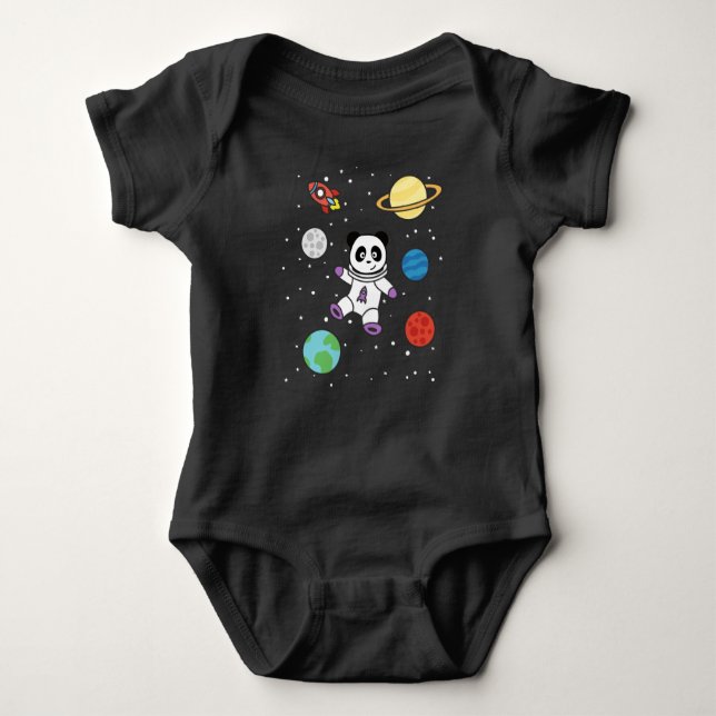 Astronauten Pandas Planet Earth Space Baby Strampler (Vorderseite)