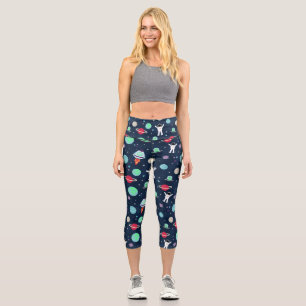 Astronauten Planeten Raketen und Aliens Capri Leggings