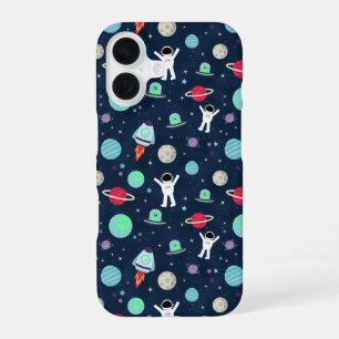 Astronauten Planeten Raketen und Aliens iPhone 16 Hülle