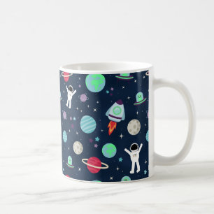 Astronauten Planeten Raketen und Aliens Kaffeetasse