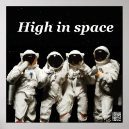 Astronauten posieren, bevor sie ins All gehen Poster