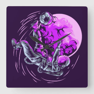 Astronauten-Quadrat-Wanduhr Quadratische Wanduhr