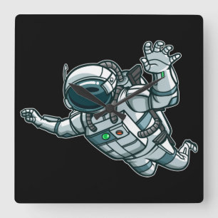 Astronauten‑Quadrat‑Wanduhr Quadratische Wanduhr
