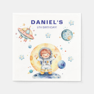 Astronauten Raumfahrt-Themed Custom Birthday Party Serviette
