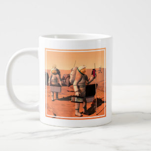 Astronauten richten Wetterausrüstung auf Mars ein. Jumbo-Tasse