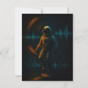 Astronauten schweben in Glitchwave Art und Weise Postkarte