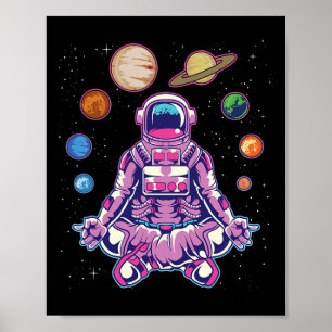 Astronauten-Shirts, Weltraum-Yoga  Poster