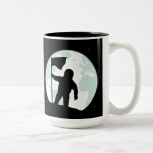 Astronauten-Silhouette Zweifarbige Tasse