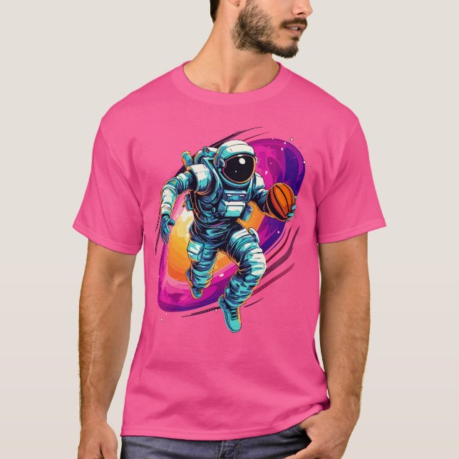 Astronauten spielen Basketball im Weltraum 1 T-Shirt (Vorderseite)
