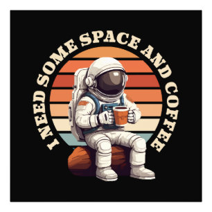Astronauten trinken Kaffee Fotodruck