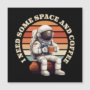 Astronauten trinken Kaffee Magnetkarte