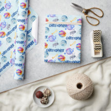 Astronauten Watercolor Space Boy Individuelle Name