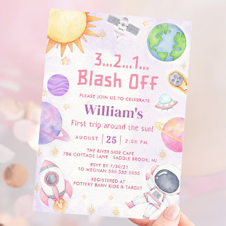 Astronauten Weltraum erste Reise um die Sonne zum  Einladung