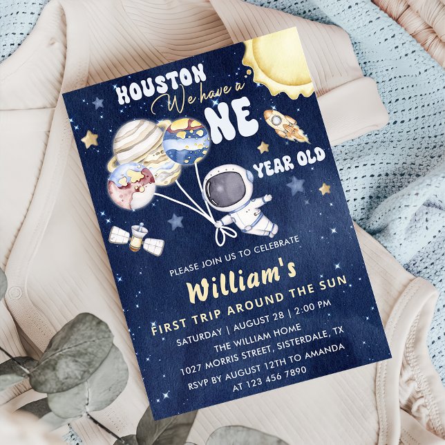 Astronauten Weltraum erste Reise um die Sonne zum  Einladung (Von Creator hochgeladen)