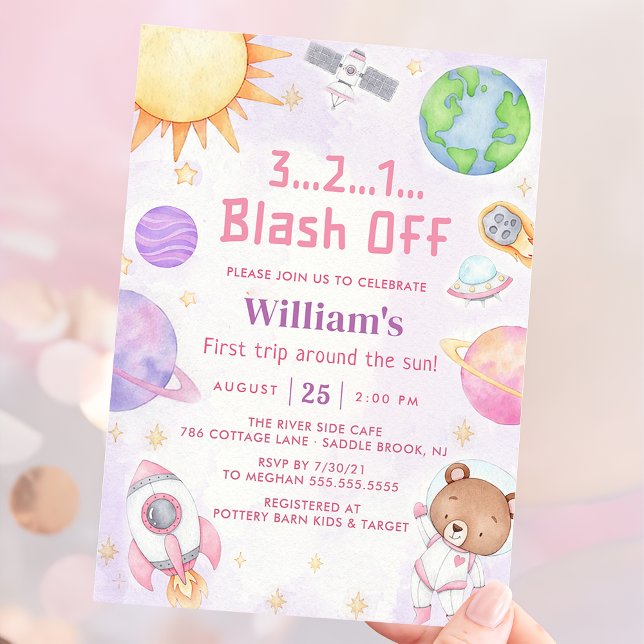 Astronauten Weltraum erste Reise um die Sonne zum  Einladung (Von Creator hochgeladen)