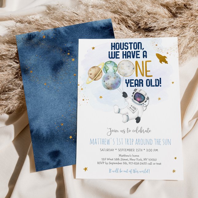 Astronauten Weltraum erste Reise um die Sonne zum  Einladung (Von Creator hochgeladen)