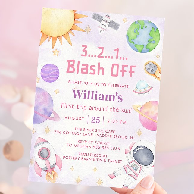 Astronauten Weltraum erste Reise um die Sonne zum  Einladung (Von Creator hochgeladen)