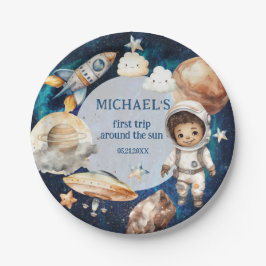 Astronauten Weltraum erste Reise um die Sonne zum  Pappteller