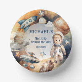 Astronauten Weltraum erste Reise um die Sonne zum Pappteller