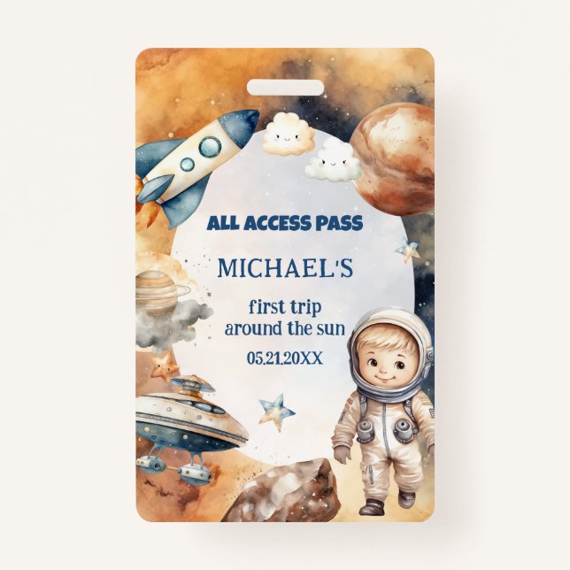 Astronauten Weltraum Erste Reise um die Sun-ID-Kar Ausweis (Vorderseite)