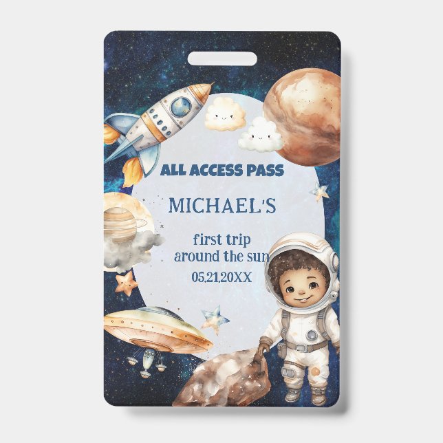 Astronauten Weltraum Erste Reise um die Sun-ID-Kar Ausweis (Vorderseite)