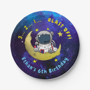 Astronauten Weltraum Geburtstagspartikelplatte Pappteller