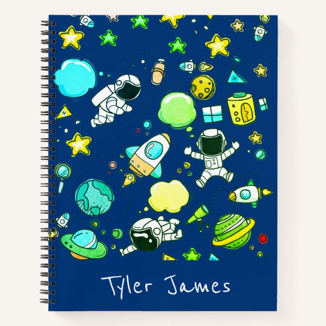 Astronauten Weltraumkid Notizbuch (Vorderseite)