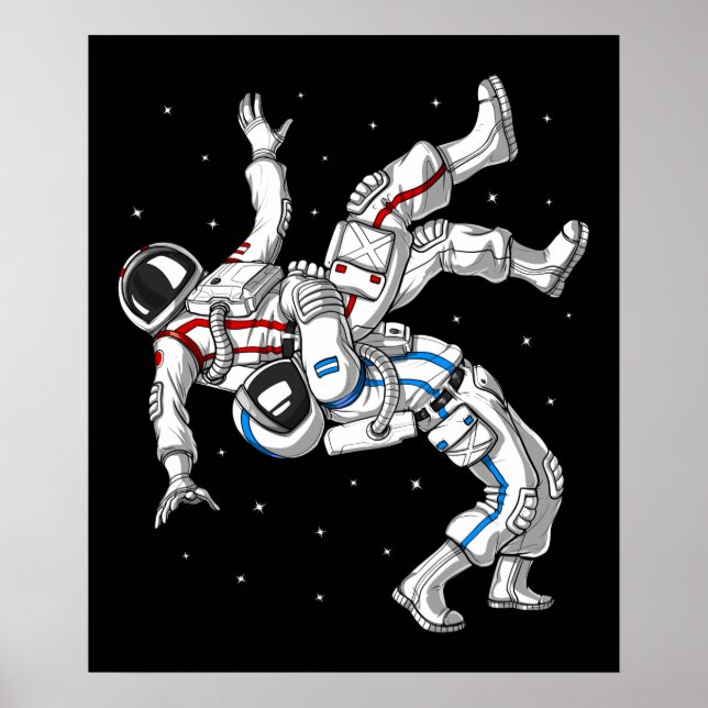 Astronauten-Wrestling Poster (Vorne)