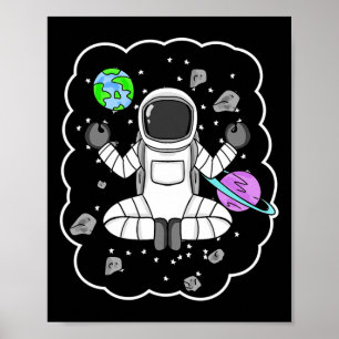 Astronauten-Yoga-Weltraum-Meditation Poster