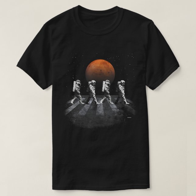 Astronauten zu Fuß im Weltraum besetzen Mars T-Shirt (Design vorne)