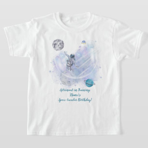 Astronautenabenteuer: [Name] Kosmische Feier T-Shirt
