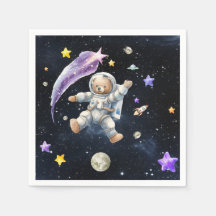 Astronautenbär Napkins| Weltraum-thematisches Part