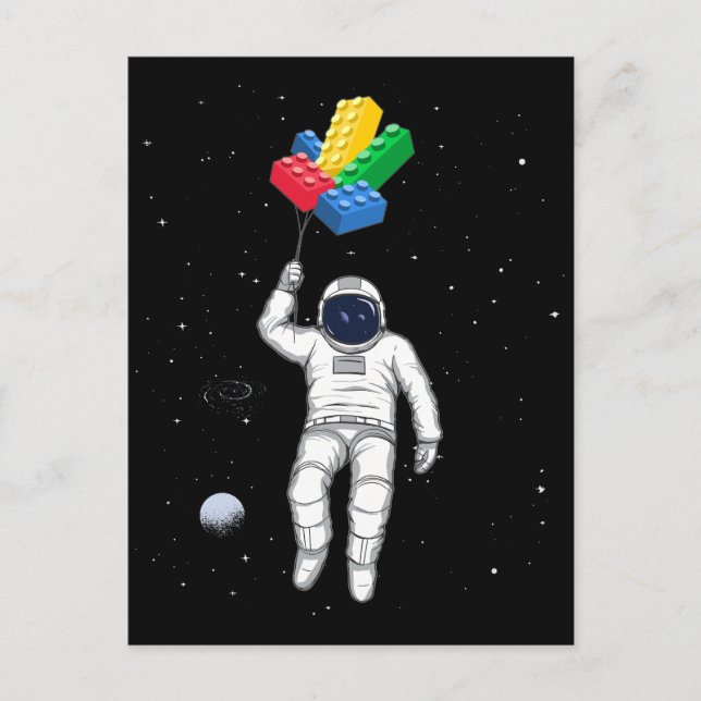 Astronautenbauer, Gebäude-Blöcke Postkarte (Vorderseite)