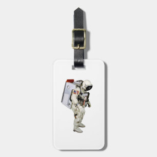 Astronautenbild für den Gepäck-Tag-Leder-Gurt Gepäckanhänger