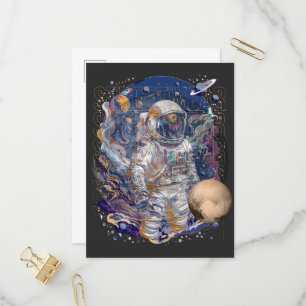 Astronautendesign Einladungspostkarte