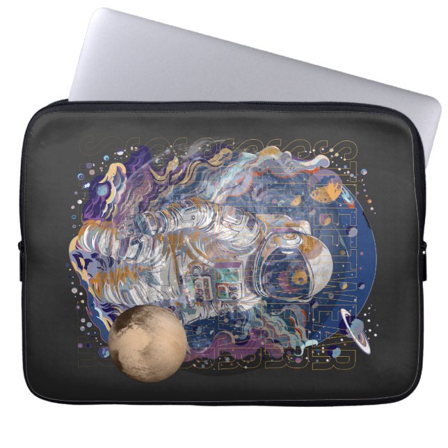Astronautendesign Laptopschutzhülle (Vorderseite)