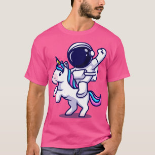 Astronautenfahrer Unicorn-Cartoon T-Shirt