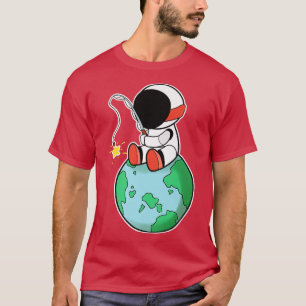 Astronautenfischerei auf der Erde Premium-T - Shir T-Shirt