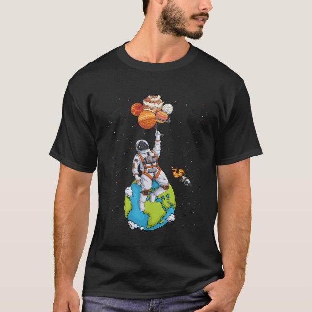 Astronautenflugzeuge Weltraumsolarsystem Männer T-Shirt (Vorderseite)