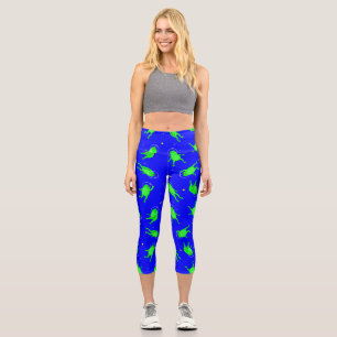 Astronautenfrosch blau capri leggings